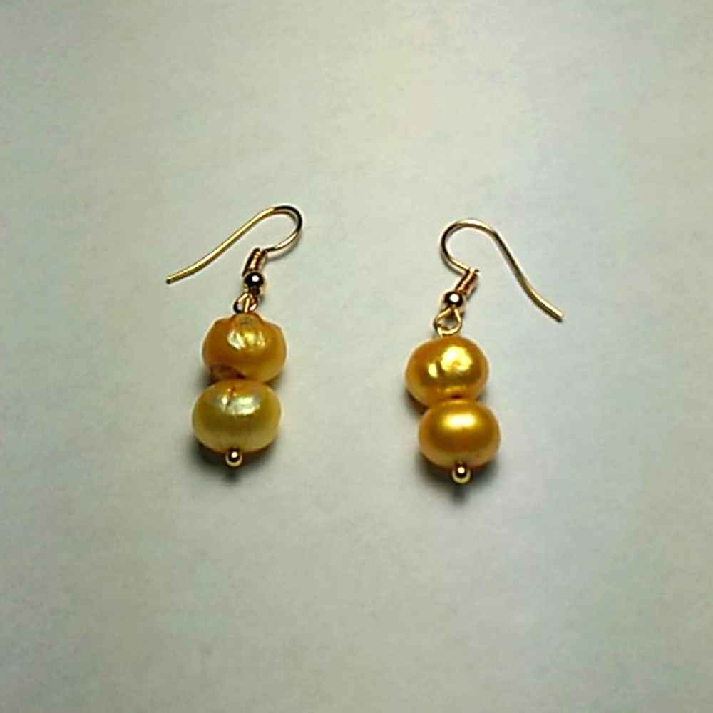 9-10 mm South Sea Pearl Golden color Earrings